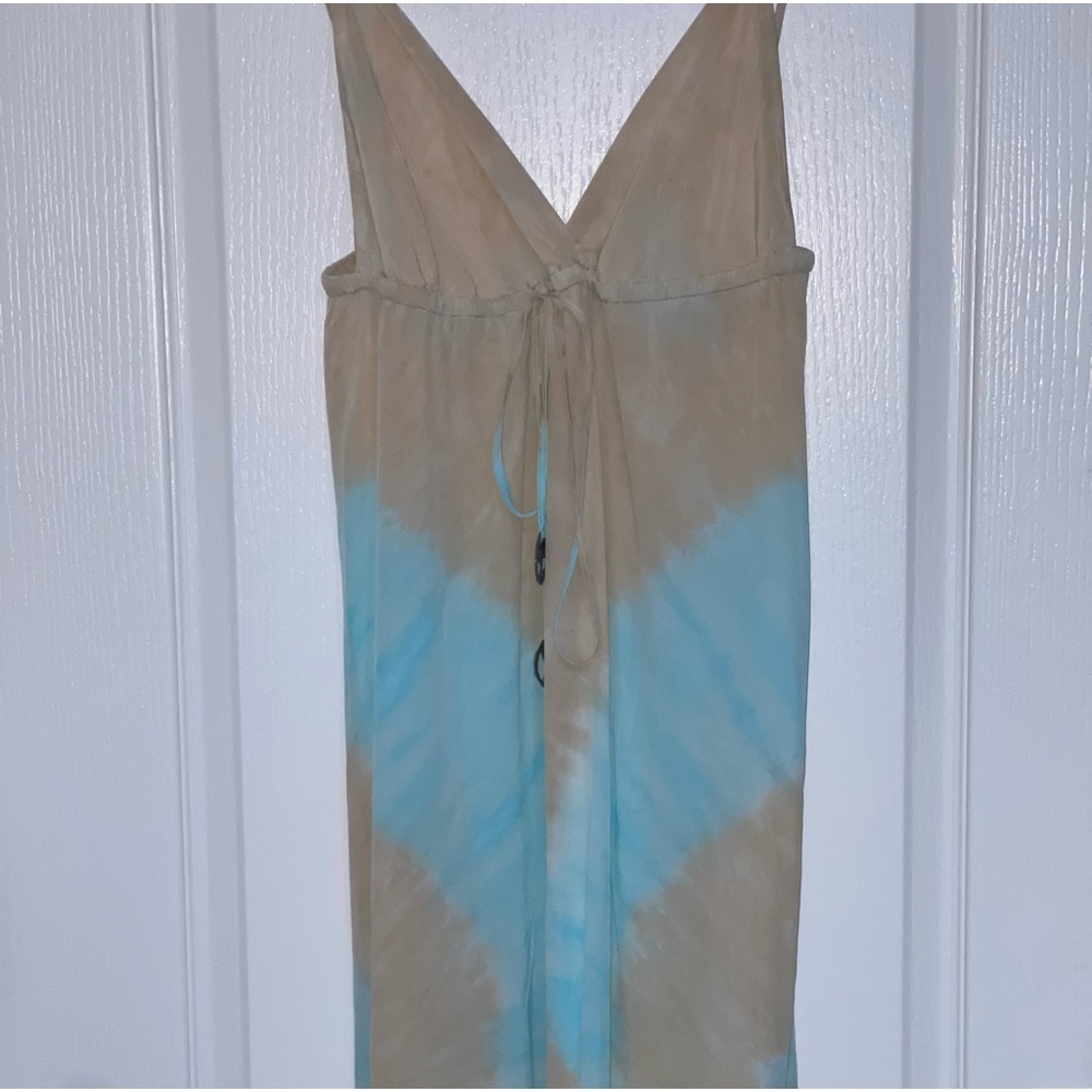 RARE GYPSY 05 Alex Silk Tie Dye Maxi Dress Tie-Dye Flowy Tie Bust Hippie Medium - Picture 8 of 10